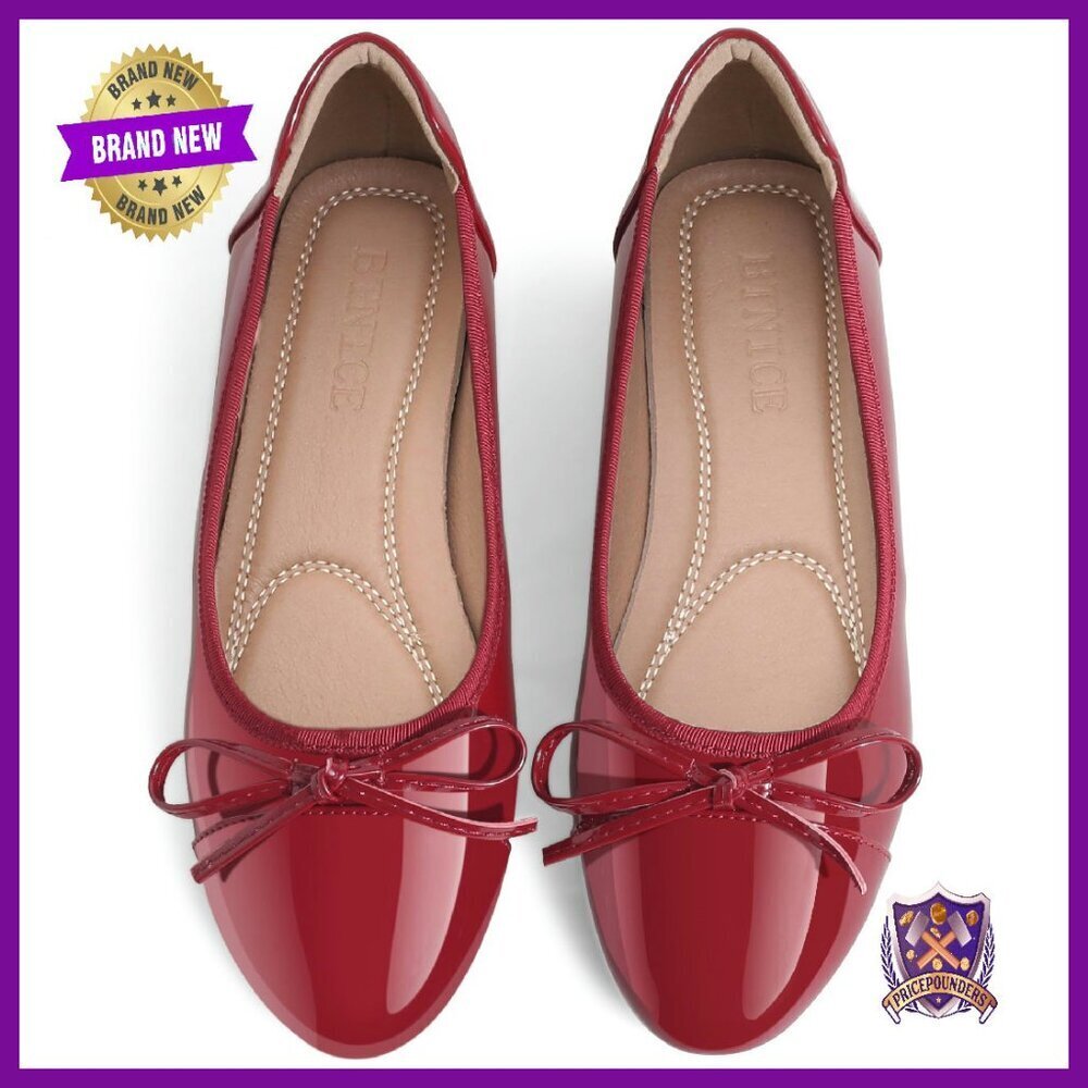 Leather Ballet Flats Slip On Round Toe Comfortable Driving Shoes